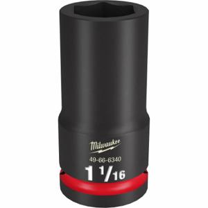 MILWAUKEE 49-66-6340 Deep Impact Socket, 3/4 Inch Drive Size, 1 1/16 Inch Socket Size, 6-Point, Deep | CT3LKZ 61DM15