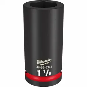 MILWAUKEE 49-66-6341 Deep Impact Socket, 3/4 Inch Drive Size, 1 1/8 Inch Socket Size, 6-Point, Deep | CT3LLC 61DM16