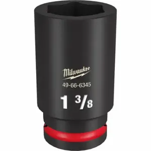 MILWAUKEE 49-66-6345 Deep Impact Socket, 3/4 Inch Drive Size, 1 3/8 Inch Socket Size, 6-Point, Deep | CT3LLJ 61DM20