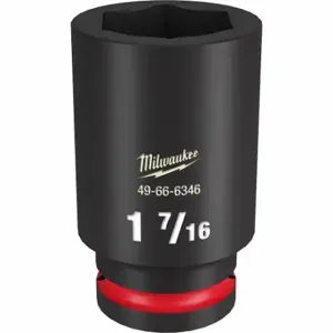 MILWAUKEE 49-66-6346 Deep Impact Socket, 3/4 Inch Drive Size, 1 7/16 Inch Socket Size, 6-Point, Deep | CT3LLM 61DM21