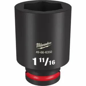 MILWAUKEE 49-66-6350 Deep Impact Socket, 3/4 Inch Drive Size, 1 11/16 Inch Socket Size, 6-Point, Deep | CT3LLD 61DM25