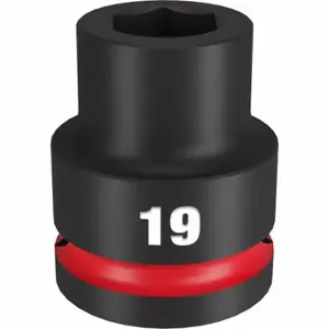 MILWAUKEE 49-66-6357 Standard Impact Socket, 3/4 Inch Drive Size, 19 mm Socket Size, 6-Point | CT3LYH 61DM32