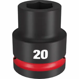 MILWAUKEE 49-66-6358 Standard Impact Socket, 3/4 Inch Drive Size, 20 mm Socket Size, 6-Point | CT3LUQ 61DM33