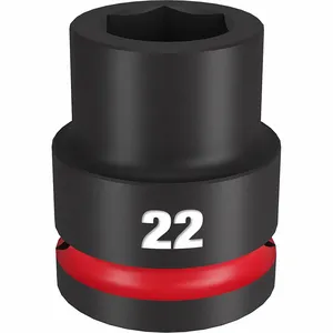 MILWAUKEE 49-66-6360 Standard Impact Socket, 3/4 Inch Drive Size, 22 mm Socket Size, 6-Point | CT3LUT 61DM35