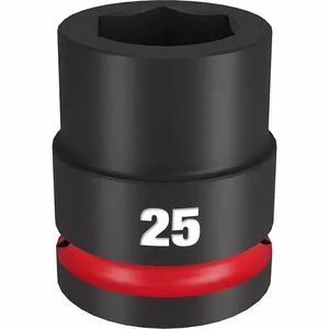 MILWAUKEE 49-66-6363 Standard Impact Socket, 3/4 Inch Drive Size, 25 mm Socket Size, 6-Point | CT3LUV 61DM38