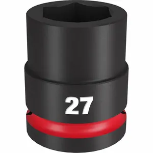 MILWAUKEE 49-66-6365 Standard Impact Socket, 3/4 Inch Drive Size, 27 mm Socket Size, 6-Point | CT3LUX 61DM40