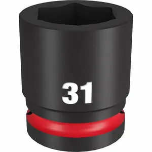 MILWAUKEE 49-66-6369 Standard Impact Socket, 3/4 Inch Drive Size, 31 mm Socket Size, 6-Point | CT3LVC 61DM44