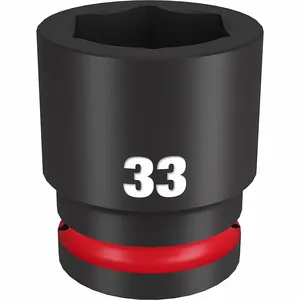 MILWAUKEE 49-66-6371 Standard Impact Socket, 3/4 Inch Drive Size, 33 mm Socket Size, 6-Point | CT3LVE 61DM46