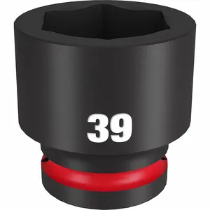 MILWAUKEE 49-66-6377 Standard Impact Socket, 3/4 Inch Drive Size, 39 mm Socket Size, 6-Point | CT3LVK 61DM52