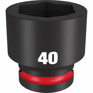 MILWAUKEE 49-66-6378 Standard Impact Socket, 3/4 Inch Drive Size, 40 mm Socket Size, 6-Point | CT3LVL 61DM53