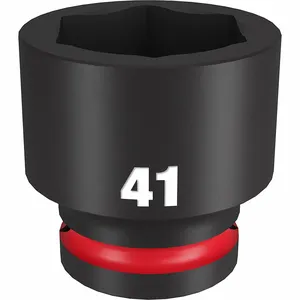 MILWAUKEE 49-66-6379 Standard Impact Socket, 3/4 Inch Drive Size, 41 mm Socket Size, 6-Point | CT3LVM 61DM54