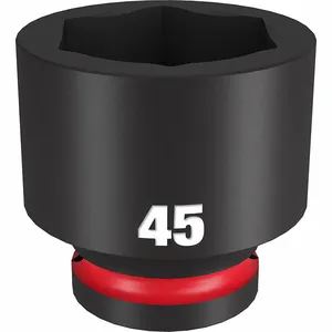 MILWAUKEE 49-66-6383 Standard Impact Socket, 3/4 Inch Drive Size, 45 mm Socket Size, 6-Point | CT3LVR 61DM58