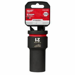 MILWAUKEE 49-66-6396 Deep Impact Socket, 3/4 Inch Drive Size, 21 mm Socket Size, 6-Point, Deep, Black Phosphate | CT3LLY 61DM68