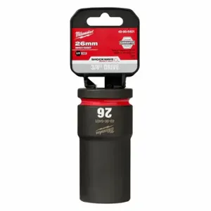 MILWAUKEE 49-66-6401 Deep Impact Socket, 3/4 Inch Drive Size, 26 mm Socket Size, 6-Point, Deep, Black Phosphate | CT3LMD 61DM73