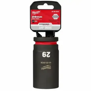 MILWAUKEE 49-66-6404 Deep Impact Socket, 3/4 Inch Drive Size, 29 mm Socket Size, 6-Point, Deep, Black Phosphate | CT3LMG 61DM76