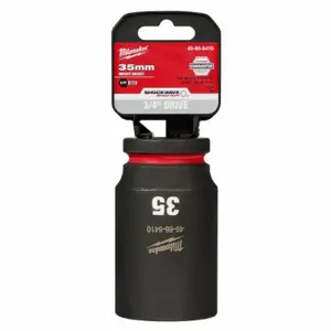 MILWAUKEE 49-66-6410 Deep Impact Socket, 3/4 Inch Drive Size, 35 mm Socket Size, 6-Point, Deep, Black Phosphate | CT3LMP 61DM82