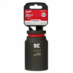 MILWAUKEE 49-66-6411 Deep Impact Socket, 3/4 Inch Drive Size, 36 mm Socket Size, 6-Point, Deep, Black Phosphate | CT3LMQ 61DM83