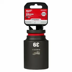 MILWAUKEE 49-66-6414 Deep Impact Socket, 3/4 Inch Drive Size, 39 mm Socket Size, 6-Point, Deep, Black Phosphate | CT3LMU 61DM86