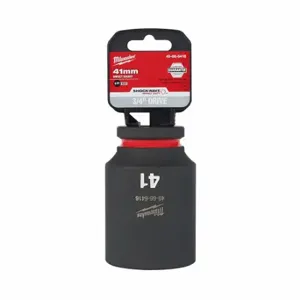 MILWAUKEE 49-66-6416 Deep Impact Socket, 3/4 Inch Drive Size, 41 mm Socket Size, 6-Point, Deep, Black Phosphate | CT3LMW 61DM88