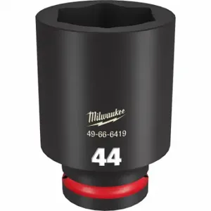 MILWAUKEE 49-66-6419 Deep Impact Socket, 3/4 Inch Drive Size, 44 mm Socket Size, 6-Point, Deep, Black Phosphate | CT3LMZ 61DM91