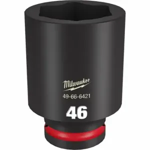 MILWAUKEE 49-66-6421 Deep Impact Socket, 3/4 Inch Drive Size, 46 mm Socket Size, 6-Point, Deep, Black Phosphate | CT3LNA 61DM93