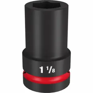 MILWAUKEE 49-66-6506 Deep Impact Socket, 1 Inch Drive Size, 1 1/8 Inch Socket Size, 6-Point, Deep | CT3LHJ 61DN03