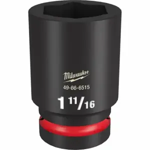 MILWAUKEE 49-66-6515 Deep Impact Socket, 1 Inch Drive Size, 1 11/16 Inch Socket Size, 6-Point, Deep | CT3LHK 61DN12