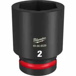 MILWAUKEE 49-66-6520 Deep Impact Socket, 1 Inch Drive Size, 2 Inch Socket Size, 6-Point, Deep, Black Phosphate | CT3LHZ 61DN17