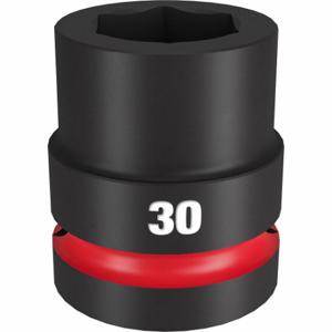 MILWAUKEE 49-66-6595 Standard Impact Socket, 1 Inch Drive Size, 30 mm Socket Size, 6-Point Black Phosphate | CT3LQA 61DN22