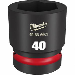 MILWAUKEE 49-66-6603 Standard-Schlagstecknuss, 1-Zoll-Antriebsgröße, 40-mm-Stecknussgröße, 6-Punkt-schwarzes Phosphat | CT3LQG 61DN30