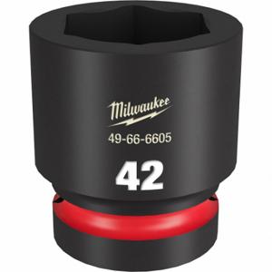 MILWAUKEE 49-66-6605 Standard-Schlagstecknuss, 1-Zoll-Antriebsgröße, 42-mm-Stecknussgröße, 6-Punkt-schwarzes Phosphat | CT3LQJ 61DN32