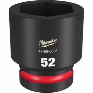 MILWAUKEE 49-66-6608 Standard-Schlagstecknuss, 1-Zoll-Antriebsgröße, 52-mm-Stecknussgröße, 6-Punkt-schwarzes Phosphat | CT3LQM 61DN35