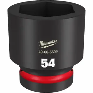 MILWAUKEE 49-66-6609 Standard Impact Socket, 1 Inch Drive Size, 54 mm Socket Size, 6-Point Black Phosphate | CT3LQN 61DN36