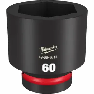 MILWAUKEE 49-66-6613 Standard Impact Socket, 1 Inch Drive Size, 58 mm Socket Size, 6-Point Black Phosphate | CT3LQR 61DN40