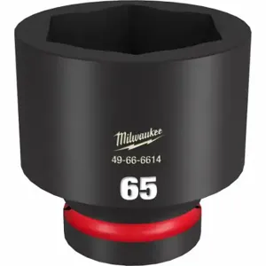 MILWAUKEE 49-66-6614 Standard Impact Socket, 1 Inch Drive Size, 65 mm Socket Size, 6-Point Black Phosphate | CT3LQU 61DN41