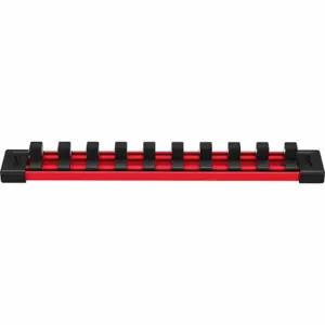 MILWAUKEE 49-66-6735 Socket Rail, 1 7/16 Inch Width, Plastic, Red/Black, Matte, 3/8 Inch For Socket Size/Type | CT3PBA 61DN75