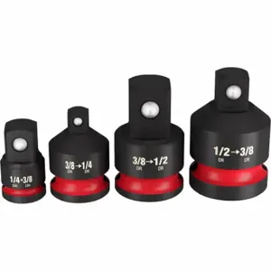 MILWAUKEE 49-66-6742 Impact Adapter Set, 1/4 in 3/8 in 1/2 Inch Input Drive Size, Black Phosphate | CT3LFC 61DN82