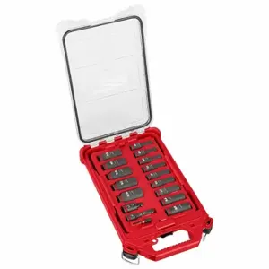 MILWAUKEE 49-66-6800 Socket Set, 2 1/2 Inch Width, 16 1/4 Inch Lg, 9 3/4 Inch Ht, 17 Pieces | CT3PBH 798KX4