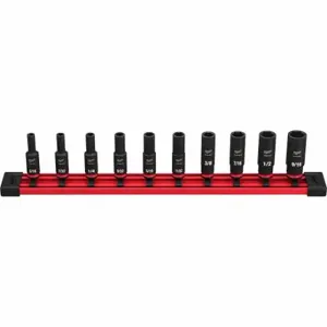 MILWAUKEE 49-66-7001 Impact Socket Set, 1/4 Inch Drive Size, 10 Pieces | CT3LGP 61DN88