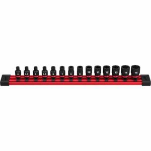 MILWAUKEE 49-66-7002 Impact Socket Set, 1/4 Inch Drive Size, 14 Pieces, 4 to 15 mm Socket Size Range | CT3LGR 61DN89