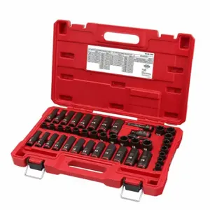 MILWAUKEE 49-66-7009 Impact Socket Set, 3/8 Inch Drive Size, 43 Pieces, 6-Point, 6-Point | CT3LHB 61DN95