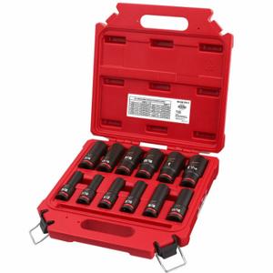 MILWAUKEE 49-66-7011 Impact Socket Set, 1/2 Inch Drive Size, 11 Pieces | CT3LGD 61DN97