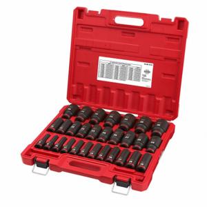 MILWAUKEE 49-66-7015 Impact Socket Set, 1/2 Inch Drive Size, 29 Pieces, 8 to 36 mm Socket Size Range | CT3LGK 61DP02