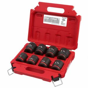 MILWAUKEE 49-66-7017 Impact Socket Set, 3/4 Inch Drive Size, 8 Pieces, 1 Inch to 1 1/2 Inch Socket Size Range | CT3LGU 61DP04