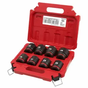 MILWAUKEE 49-66-7019 Impact Socket Set, 3/4 Inch Drive Size, 8 Pieces, 26 to 38 mm Socket Size Range | CT3LGW 61DP06