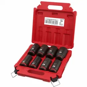 MILWAUKEE 49-66-7020 Impact Socket Set, 3/4 Inch Drive Size, 8 Pieces, 26 to 38 mm Socket Size Range | CT3LGV 61DP07