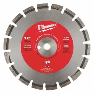 MILWAUKEE 49-93-7235 Segmented Blade, 12 Inch Blade Dia, 1 Inch Arbor Size, Wet/Dry, Better, Segmented | CT3JPJ 56KY70