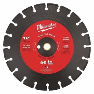 MILWAUKEE 49-93-7335 Segmented Blade, 12 Inch Blade Dia, 1 Inch Arbor Size, Wet/Dry, Better, Segmented, Round | CT3JPK 56KY72