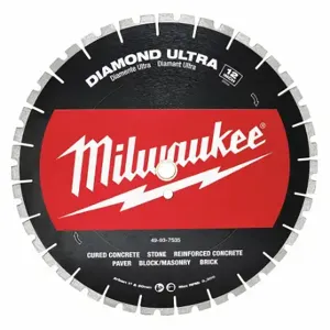 MILWAUKEE 49-93-7535 Diamond Segmented Blade, 12 Inch Blade Dia, 1 Inch Arbor Size, Wet/Dry, Best, Segmented | CT3JNW 56KY74