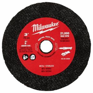 MILWAUKEE 49-94-3000 Abrasive Cut-Off Wheel, 3 Inch Abrasive Wheel Dia, Aluminum Oxide, 3 Pack | CT3GPW 492T89